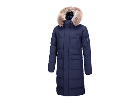 加長款羽絨服定制生產(chǎn)女款毛領(lǐng)羽絨服